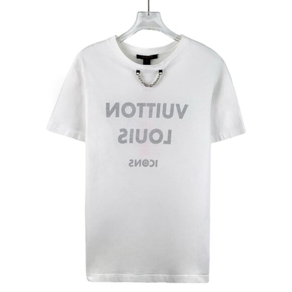 Louis Vuitton White Printed Cotton Round-Neck Short-Sleeve T-Shirt M Size Made I - Picture 1 of 8